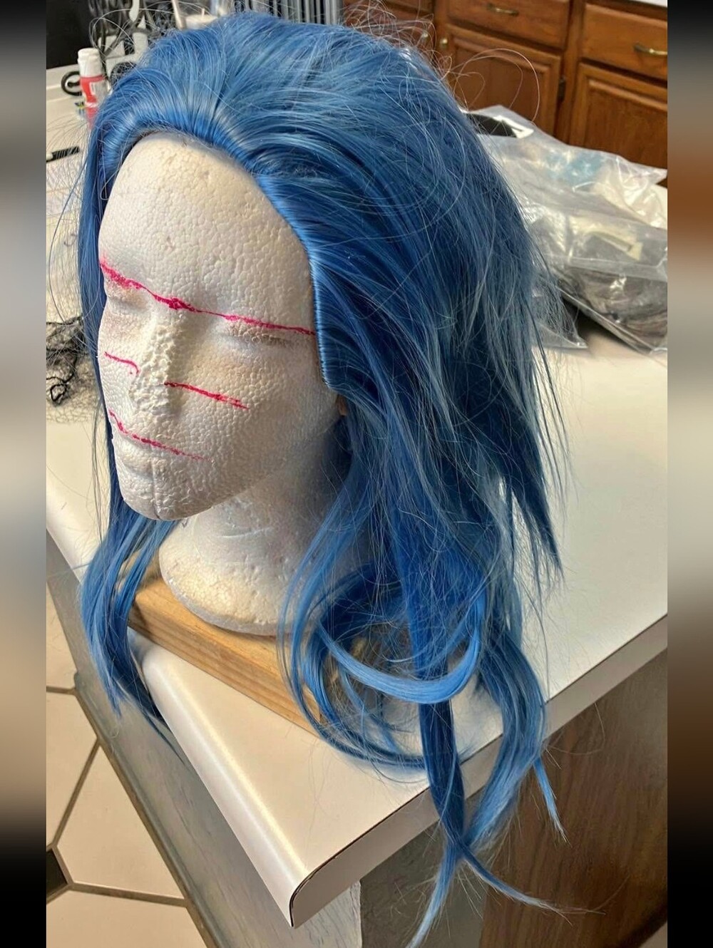 Arda Blue Long Synthetic Wig
